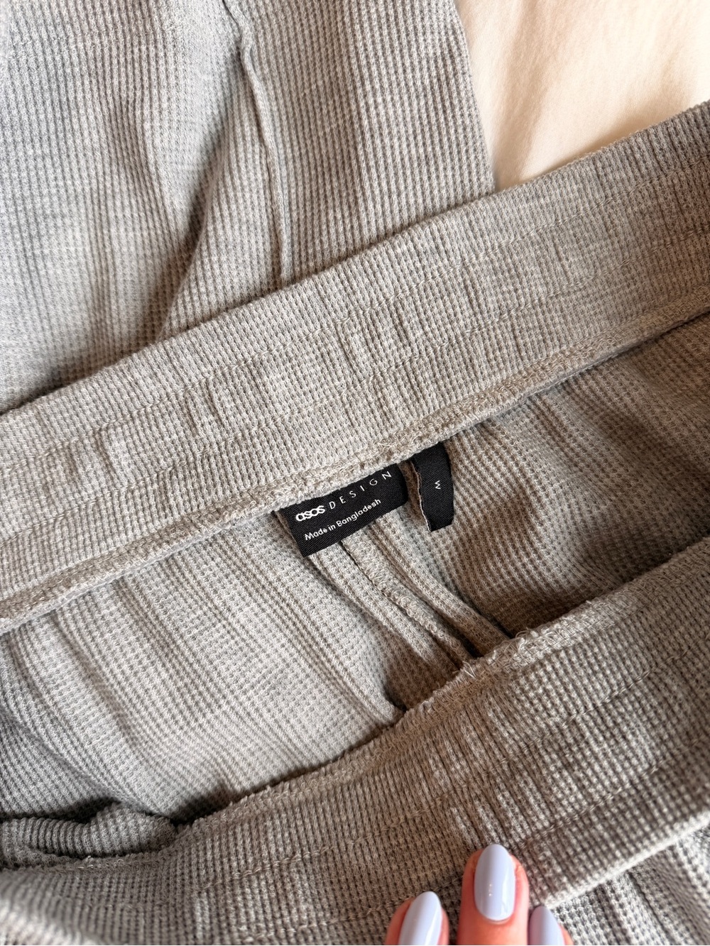 ASOS Grey Ribbed Track Pants - Picture 2 of 3